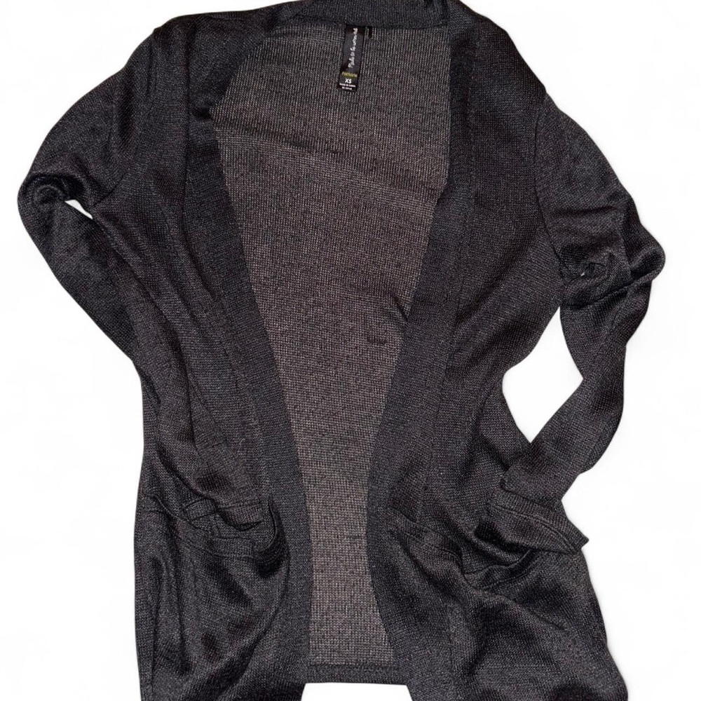 Factorie Black Open-Front Cardigan